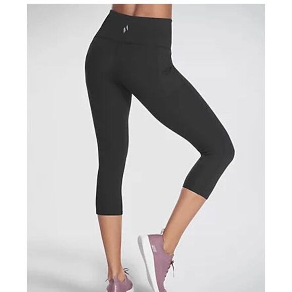 Skechers Womens Medium Goflex GoWalk Leggings Black High Waist Midcalf NWOT) - Picture 1 of 5